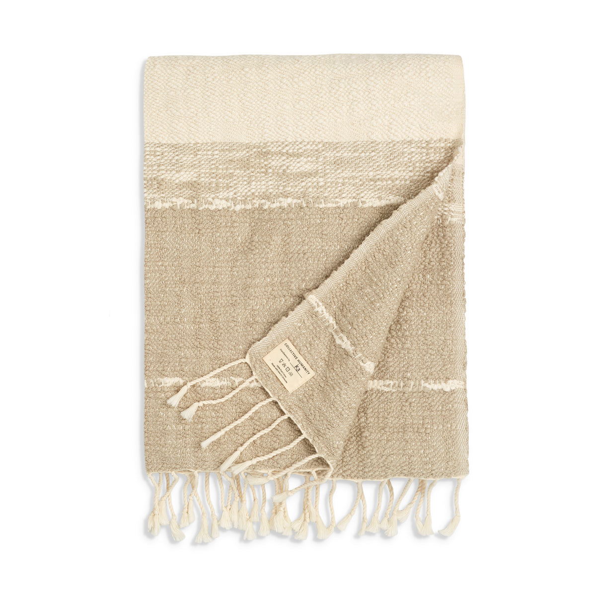 Beige Ribbon Throw
