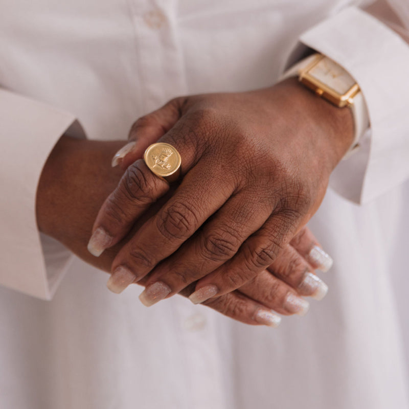 Thistle Signet Ring